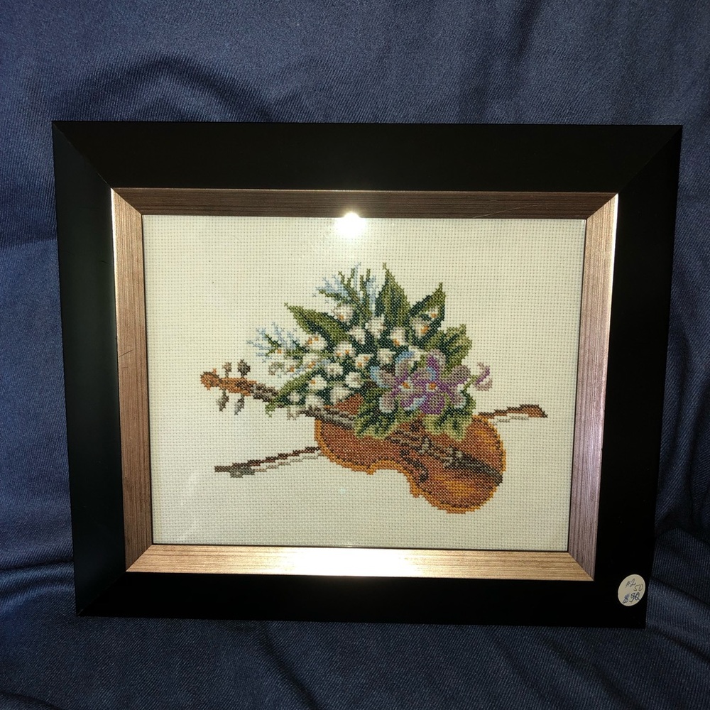 Embroidered Floral Violin by Alexandra’s Creations